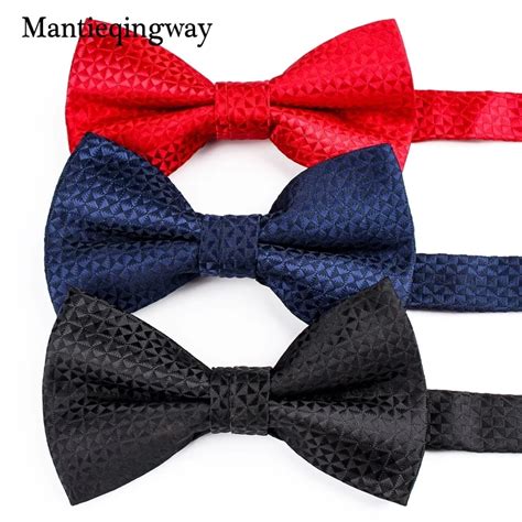 mantieqingway formal business bow ties for mens wedding tuxedo red bowties shirt solid color