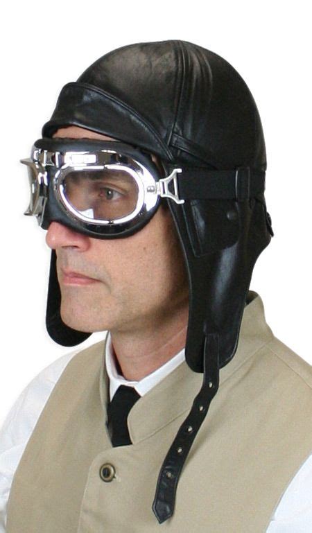Take To The Skies In Retro Style In Our Black Leather Aviator Helmet Modeled After Helmets From