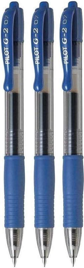 Pilot G2 07 Blue Fine Retractable Gel Ink Pen Rollerball 07mm Nib Tip