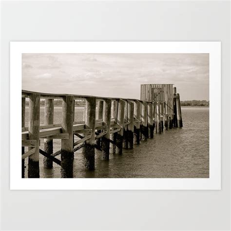 Black And White Pier Art Print By Courtney Peterson Society6