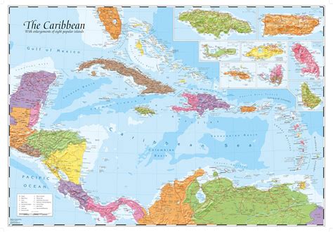 Detailed Political Map Of Caribbean Caribbean Detailed Political Map Vidiani Maps Of