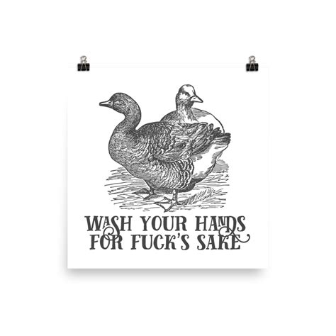 Wash Your Hands For Fucks Sake Poster Effin Birds