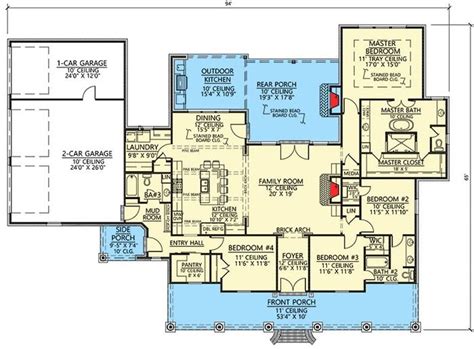 The only difference lies in the fact that these days you can easily introduce such a ceiling into your house and enjoy the look and feel of it on a daily basis. Plan 56418SM: 4 Bed Southern House Plan with Vaulted ...