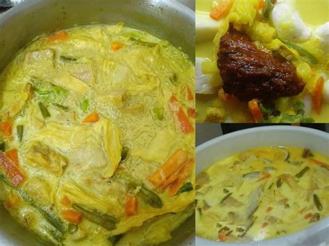 Langkah basuh kacang hijau dan rendam selama 15 minit. Resepi Lontong Johor Kuah Lodeh 2 Versi Sedap - Bonda