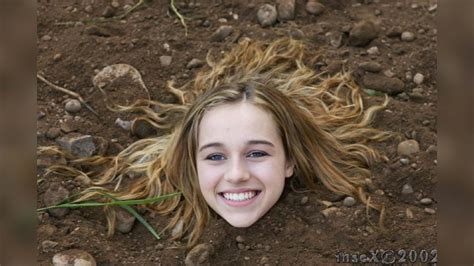 Woman Buried Up To Her Neck In The Ground In Dark Photography Bury Female Head