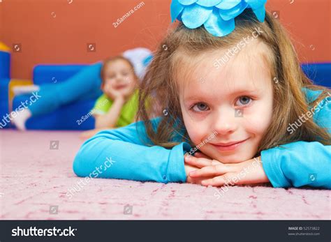 Cute Preschool Girl Lying Her Friends Stock Photo 52573822 Shutterstock