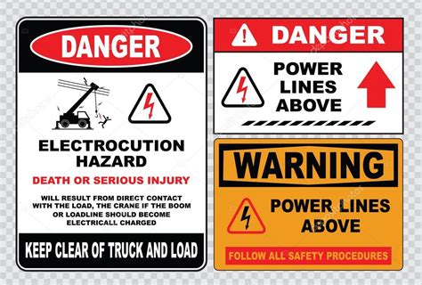 Overhead Power Lines Warning Signs Electrical Hazard