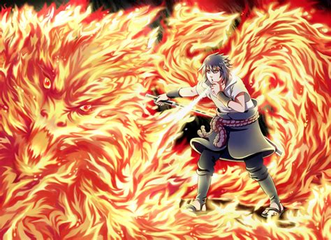 Uchiha Clan Sasuke Fire Style Dragon Flame Jutsu