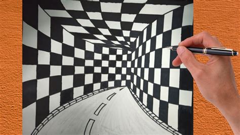 How To Draw 3d Tunnel Drawing Optical Illusion Step By