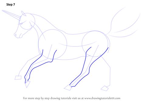 This will make the head of the cute unicorn. Step by Step How to Draw a Unicorn : DrawingTutorials101.com