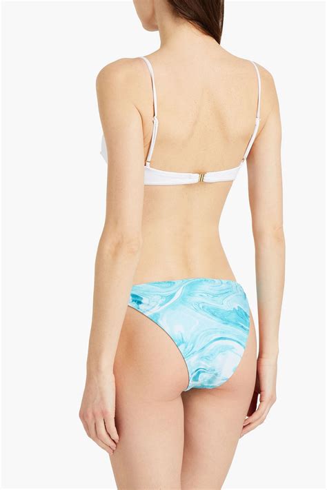 Ganni Twisted Printed Low Rise Bikini Briefs Sale Up To Off The