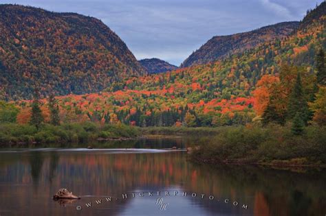 Scenic Jacques Cartier River Fall Sunset Quebec Photo Information