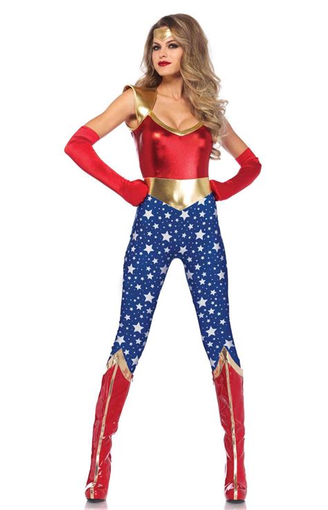 She's strong and brave and her lasso of truth and red, white, and blue outfit have become iconic. Sexy Wonder Woman Costume | Women's Super Hero Fancy Dress ...
