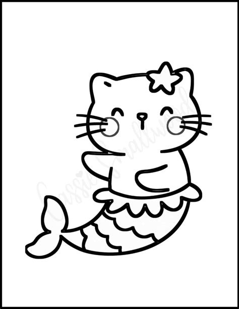 Cute Mermaid Coloring Pages For Kids - Cassie Smallwood