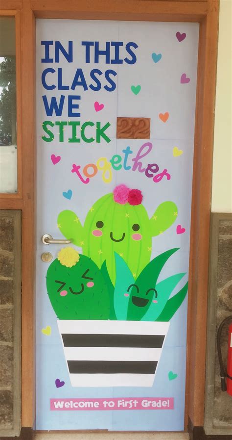 Whimsical Cactus Door Display For A Fun Classroom Created By Aridita
