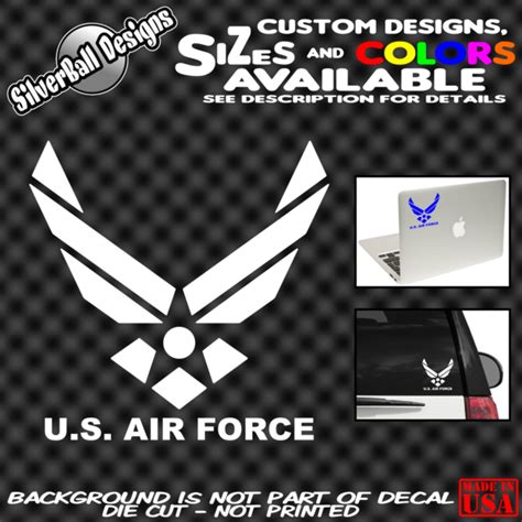 Us Air Force Vinyl Decal Sticker Usaf Emblem Military Car Truck Window