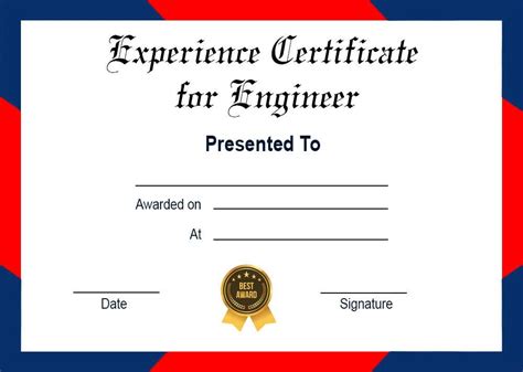 Experience Certificate For Engineer Format Sample And Example
