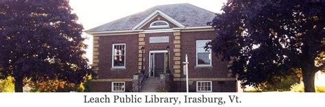 Leach Public Library Irasburg Vt 05822