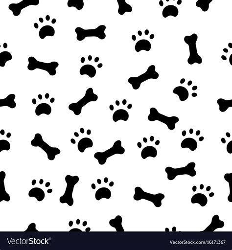 Seamless Pattern With Paws And Bones Royalty Free Vector