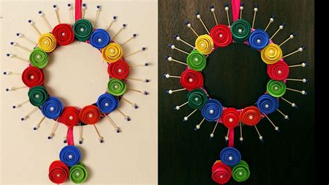 Use hot glue or screws to attach it and then hang. How to make wall hangings at home - Easy paper wall ...
