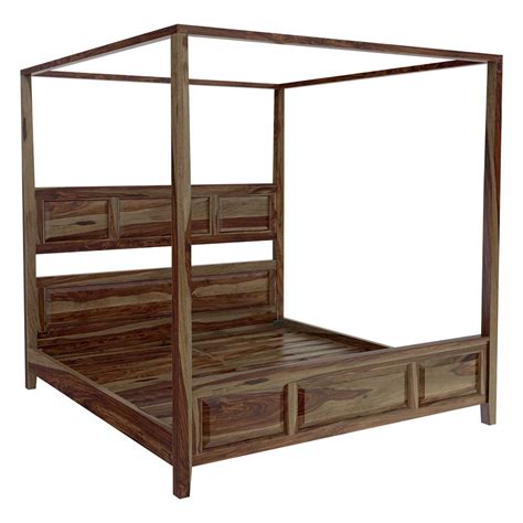 Irwin Contemporary Rustic Solid Wood Full Size Platform Canopy Bed