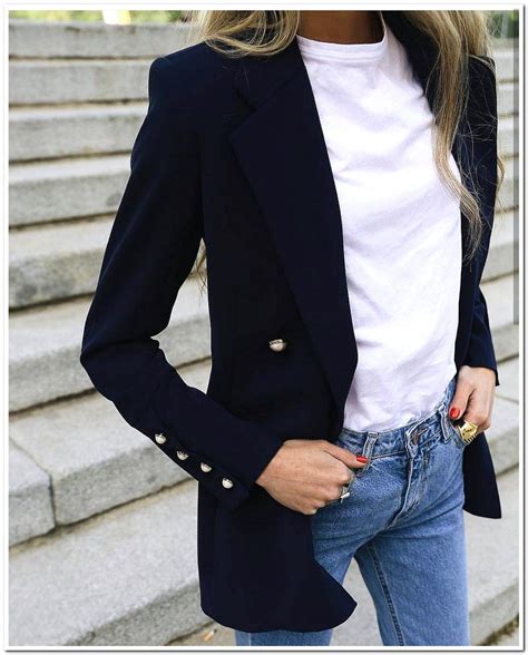 50 creative street style women fashion blazer outfits jacket outfits blazer with jeans
