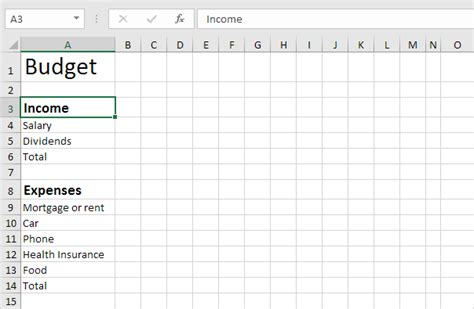 Create A Budget In Excel In Easy Steps