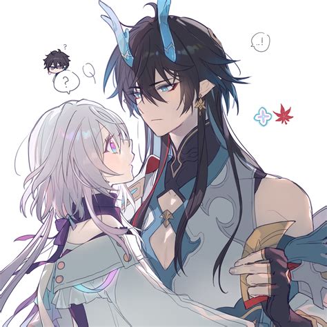 march 7th, dan heng, dan heng, and eileen (honkai and 1 more) drawn by