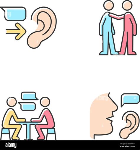 Verbal And Nonverbal Communication Rgb Color Icons Set Stock Vector Image Art Alamy