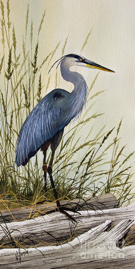 Great Blue Heron Splendor Painting By James Williamson Pixels