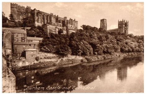 Durham Castle And Cathedral England Black And White Postcard Europe
