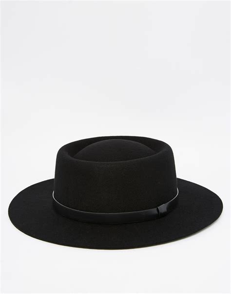Asos Pork Pie Hat In Black With Wide Brim In Black For Men Lyst