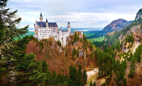 Bavaria Germany Rock Forest Oseny Zamok Landscape Castle Wallpaper