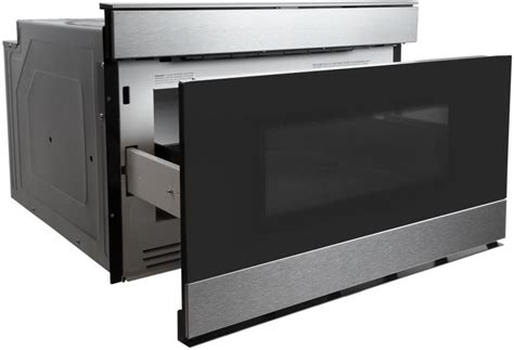 A) buzzer does not sound or continues to sound. Sharp SMD2489ES 24" loT Microwave Drawer with 1.2 cu. ft ...