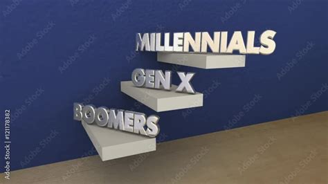 Baby Boomers Millennials Generation X Y Z 3d Animation 素材庫影片 Adobe Stock