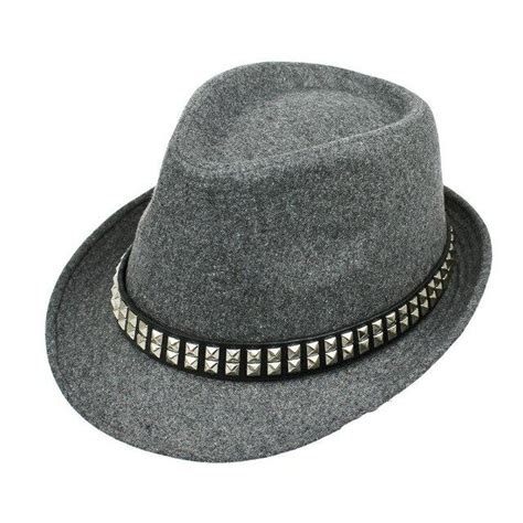 Vintage Wide Brim Wool Felt Fedora Trilby Hat With Metal Sequined Hatb