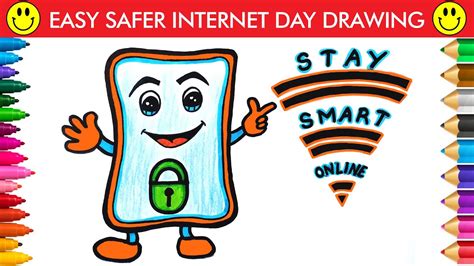 Cyber Security Poster Drawing Safer Internet Day Poster Safer