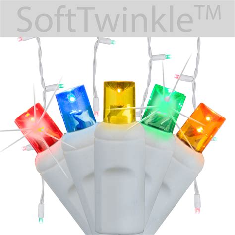 Multicolor 5mm Led Softtwinkle Tm Icicle Lights On White Wire