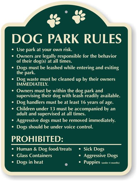 Dog Park Rules Sign Designer Signs Fast And Free Shipping