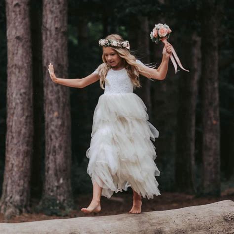 Bohemian Princess Dress Ivory Uk Flower Girl Boutique