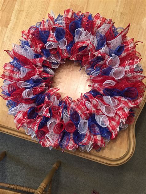 Patriotic Curly Deco Mesh Wreath Wreaths Mesh Wreaths Crafts