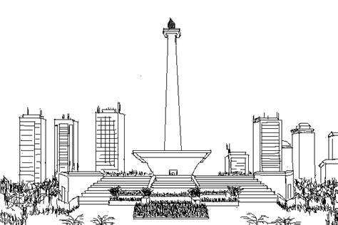 Mewarnai Monas Jakarta 37 Gambar Pemandangan Monas 10 Gambar Monas Riset