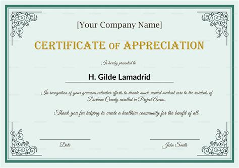 Get Our Free Employee Appreciation Certificate Template Certificate