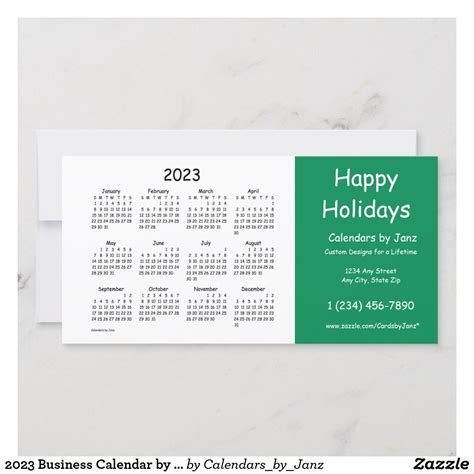 2023 Business Calendar By Janz Happy Holidays Holiday Card Zazzle