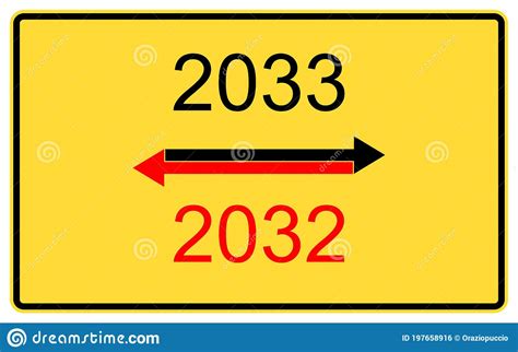 20332032 New Year 20332032 New Year On A Yellow Road Billboard Stock