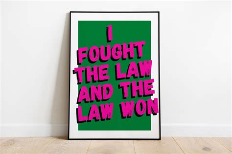 The Clash I Fought The Law Lyrics Print A3 A4 A5 Etsy Uk