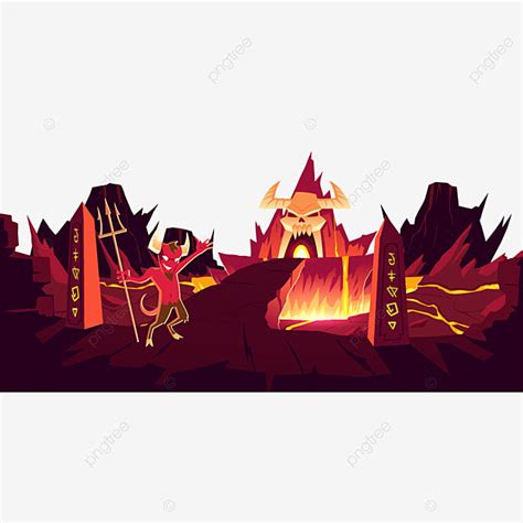 Stone Cave Vector Png Images Hell Landscape Infernal Stone Cave