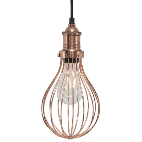 Copper wirework ceiling light pendant. Brooklyn Balloon Cage Pendant - 6 Inch - Copper | Cage pendant light, Copper hanging lights ...