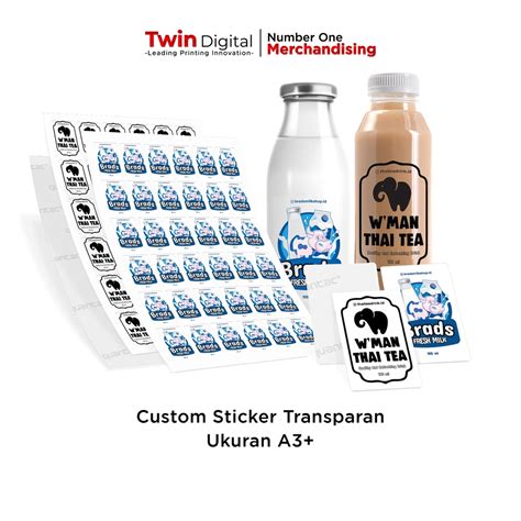 Jual Twindigital Cetak Stiker Label Transparan Anti Air Custom Kemasan