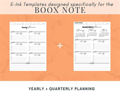 2022 Boox Note Template Weekly Daily Planner Eink Template Etsy